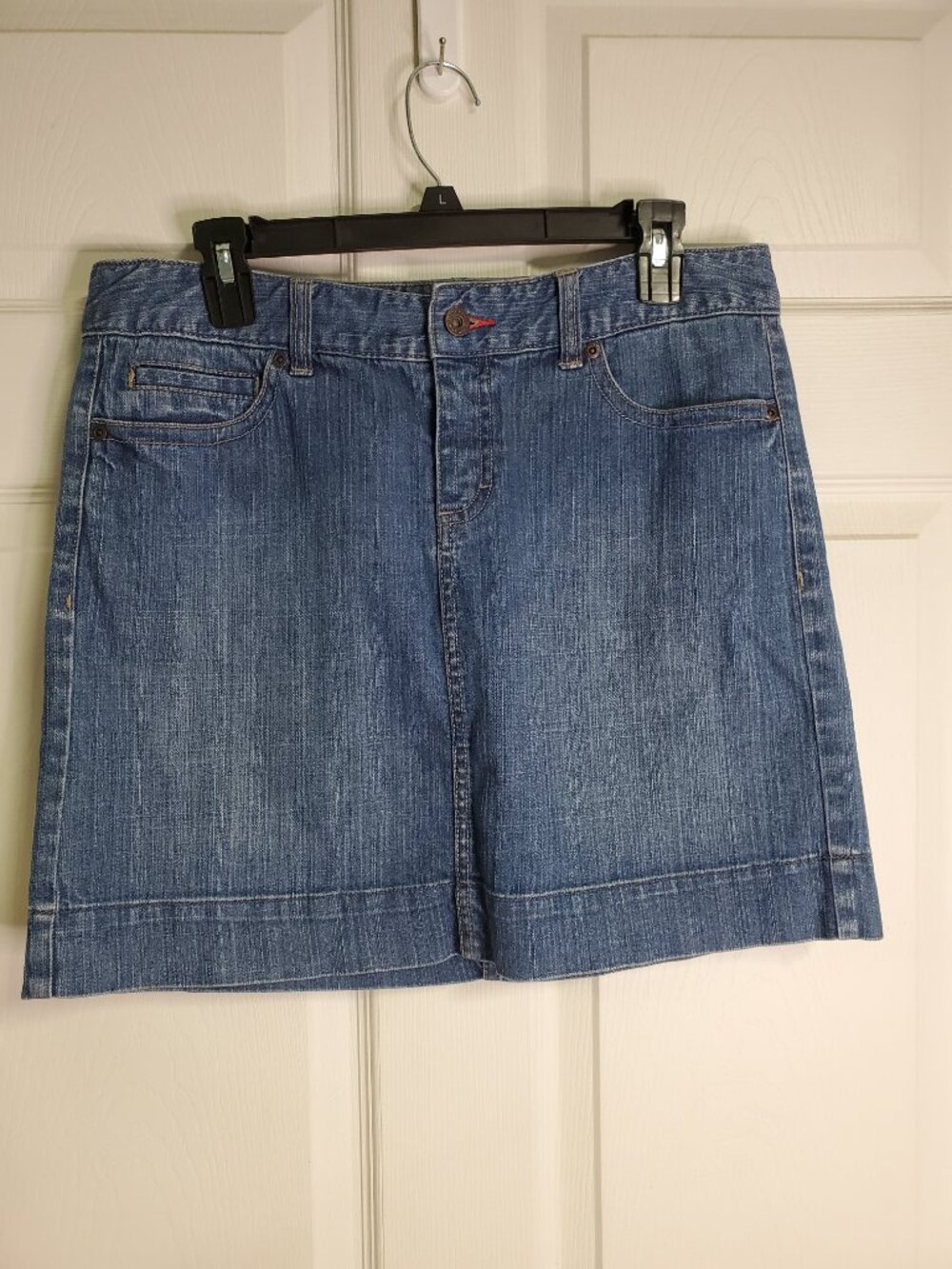 Tommy Hilfiger Denim Mini Skirt Womens Size 10 Medium Wash W/ Pockets